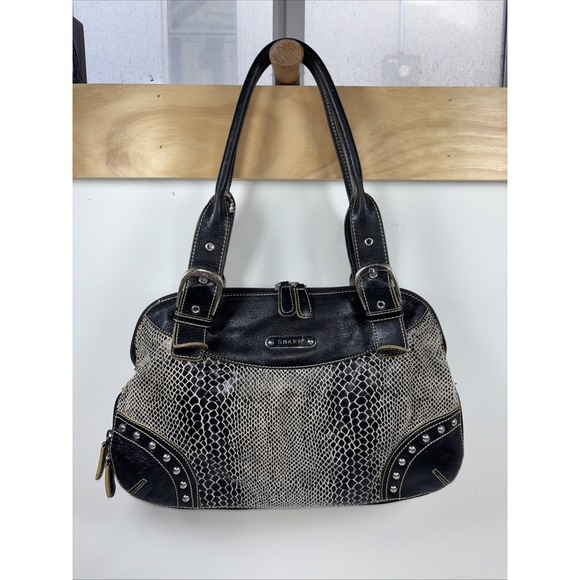 Sharif Handbags - Sharif Studio Faux Snakeskin Shoulder Bag Leather Boho Y2K Purse Studs Expandabl